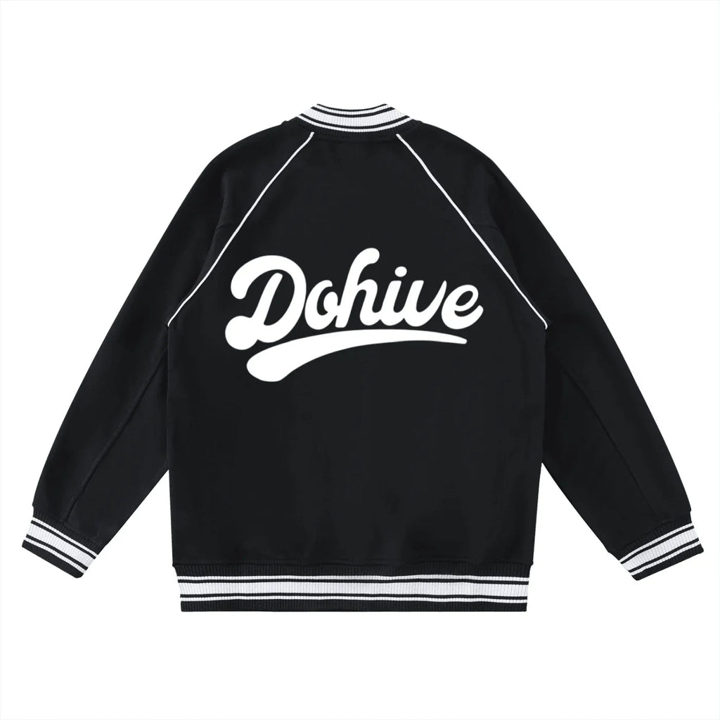 BEESMOOVE Dohive Contrast Trim Raglan Varsity Jacket - Beesmoove