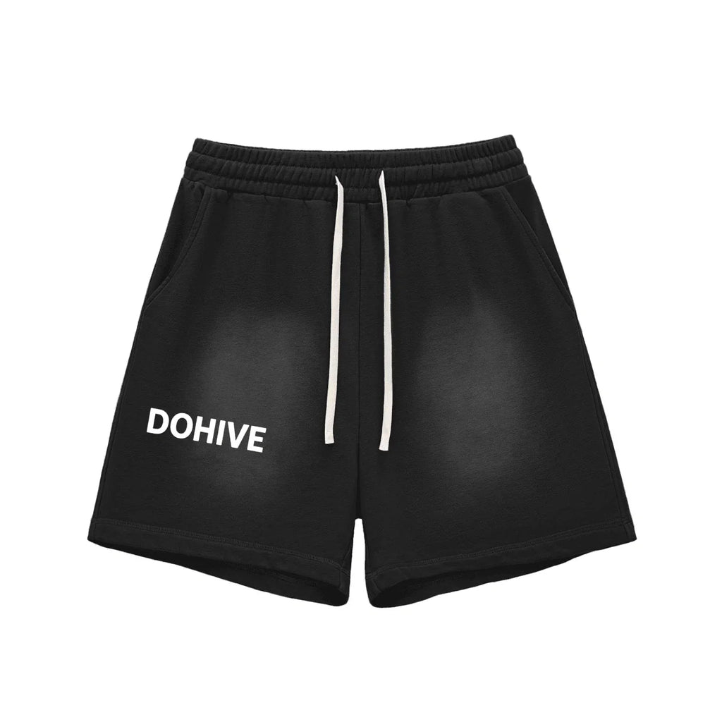 BEESMOOVE DOHIVE Fade Raw Edge Cotton Shorts - Beesmoove