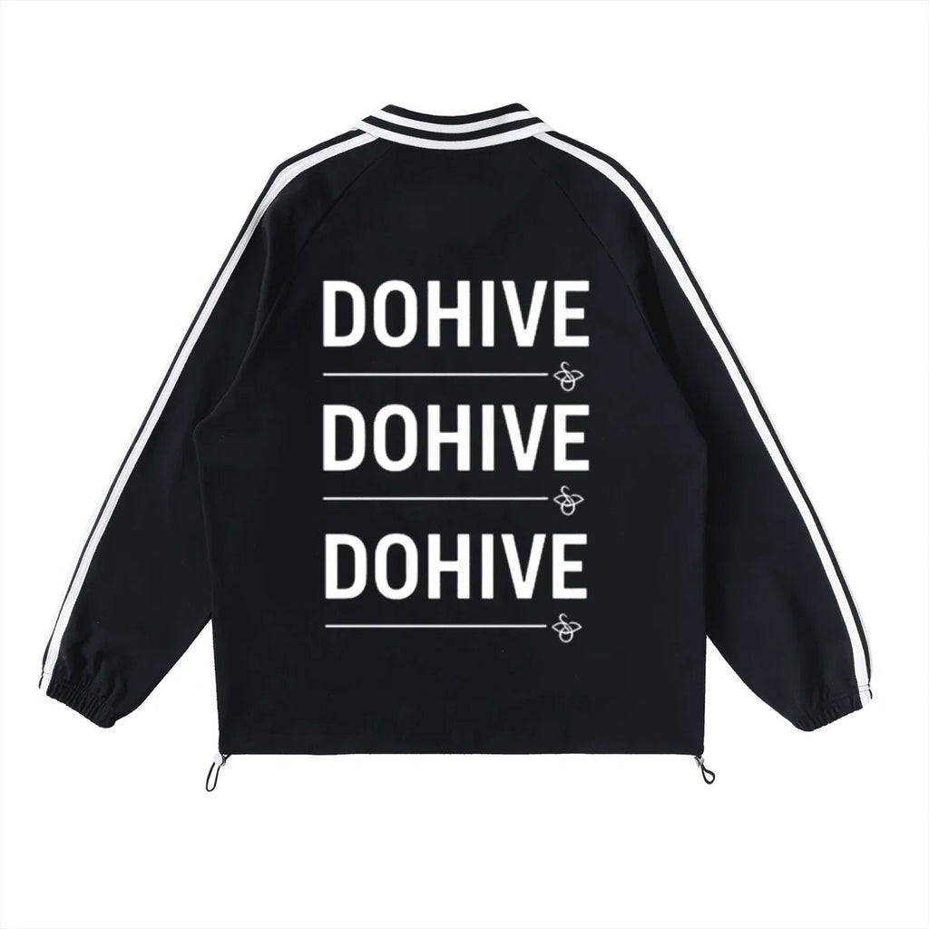BEESMOOVE DOHIVE Sideline Pullover Striped Lapel Collar Sweatshirt - Beesmoove