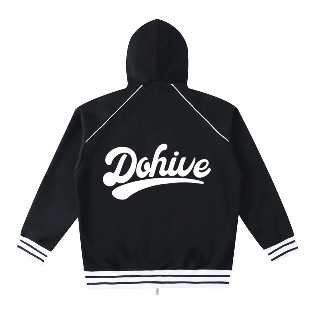 BEESMOOVE DOHIVE Striped Trim Zip - Up Hoodie - Beesmoove