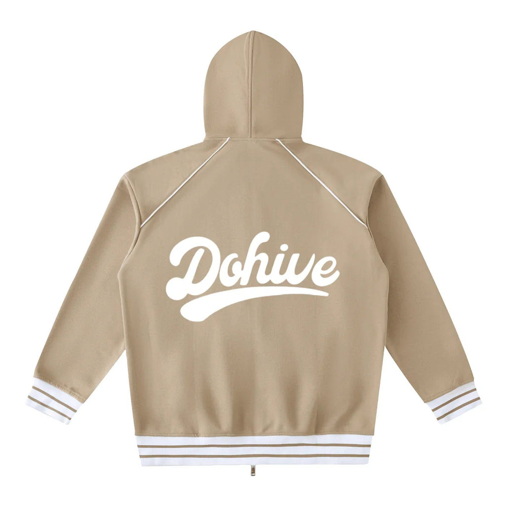 BEESMOOVE DOHIVE Striped Trim Zip - Up Hoodie - Beesmoove