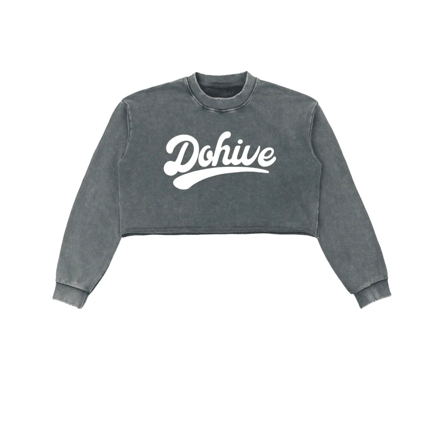 BEESMOOVE DOHIVE Washed Raw Edge Cropped Sweatshirt - Beesmoove