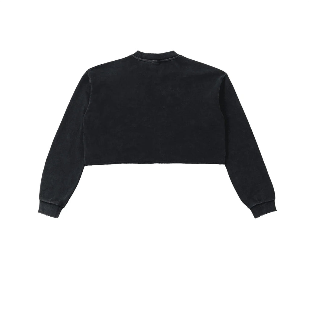 BEESMOOVE DOHIVE Washed Raw Edge Cropped Sweatshirt - Beesmoove
