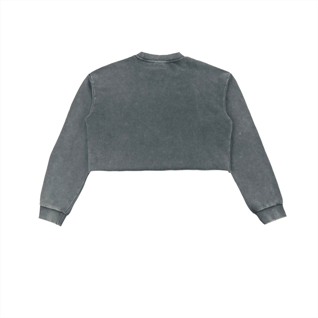 BEESMOOVE DOHIVE Washed Raw Edge Cropped Sweatshirt - Beesmoove
