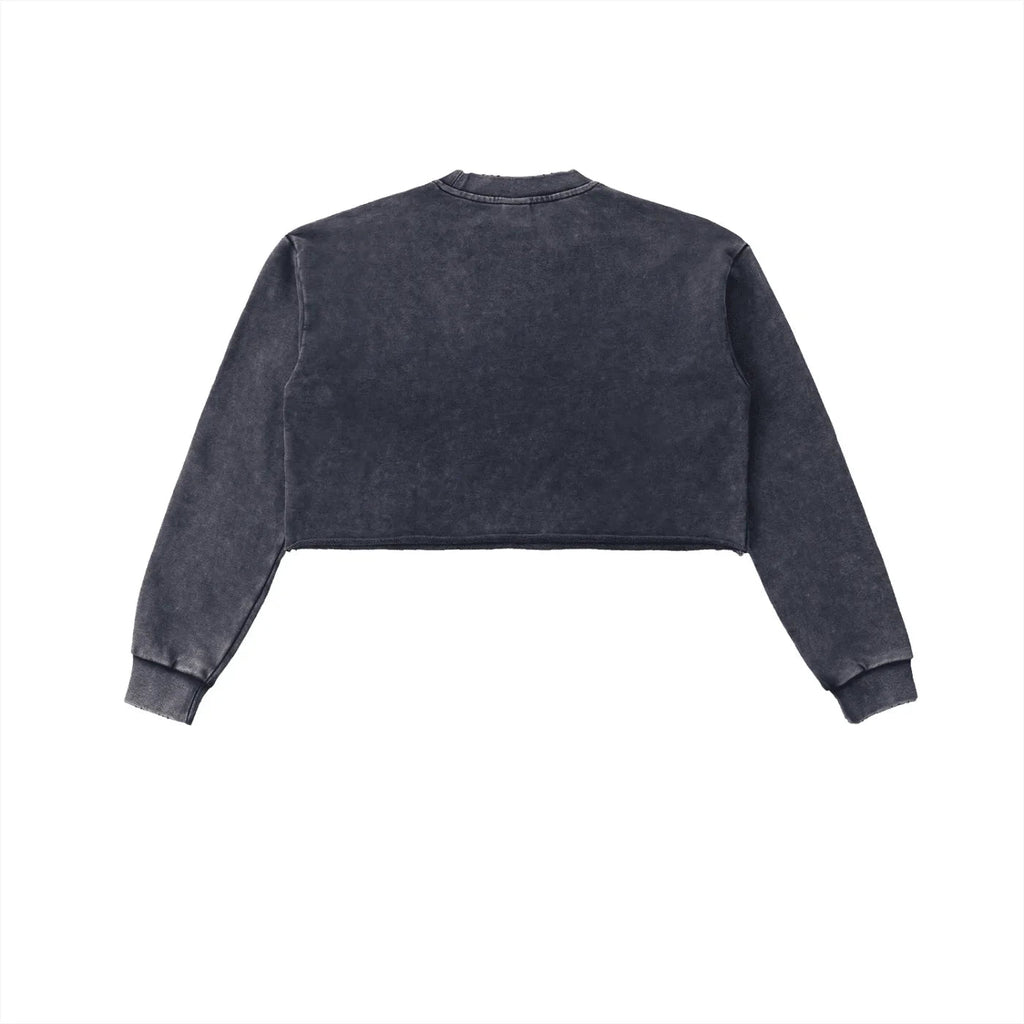 BEESMOOVE DOHIVE Washed Raw Edge Cropped Sweatshirt - Beesmoove