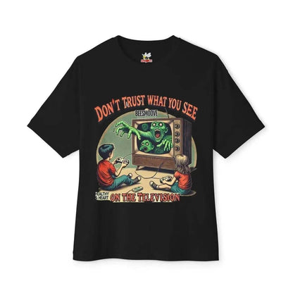 Beesmoove don’t trust what you see on the television Oversized Boxy Tee - Beesmoove 