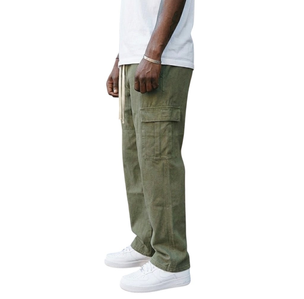 BEESMOOVE Drawstring Waist Straight - Leg Cargo Pants - Beesmoove