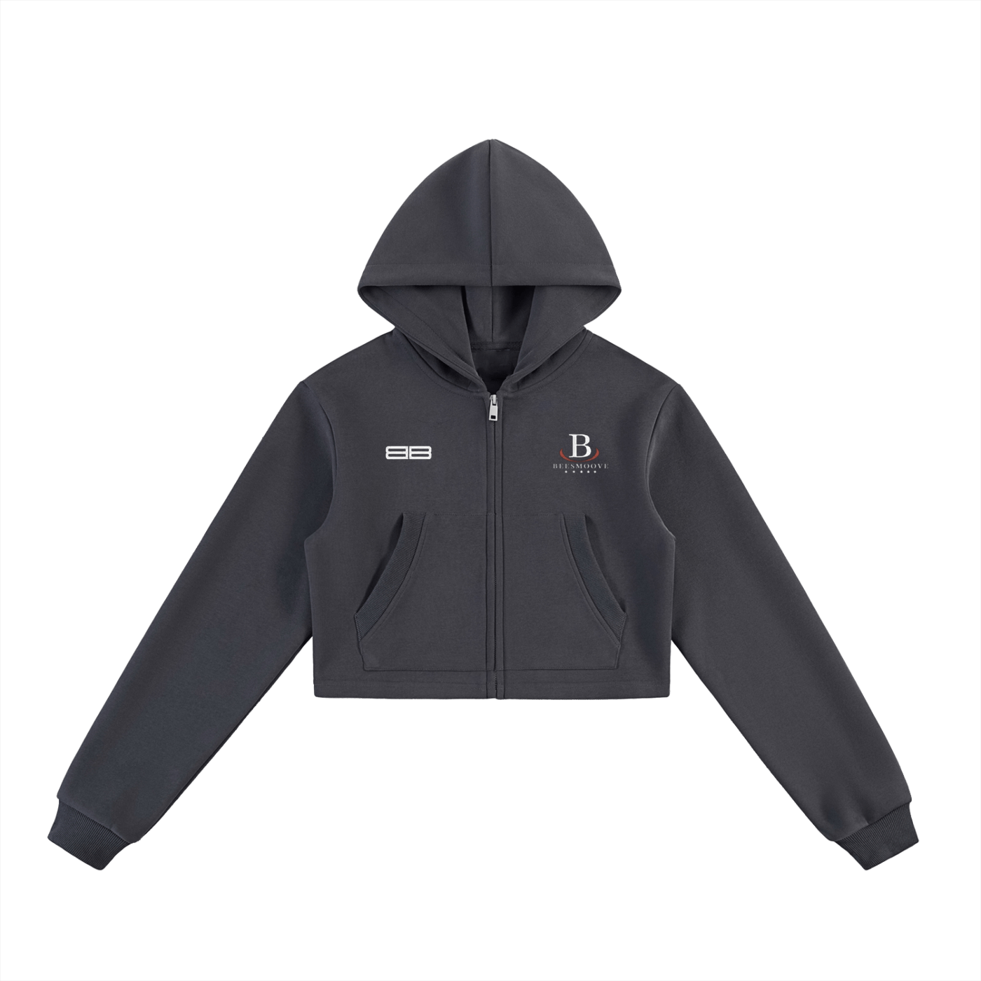 Beesmoove Driftwear Cropped Zip - Up Hoodie - Beesmoove