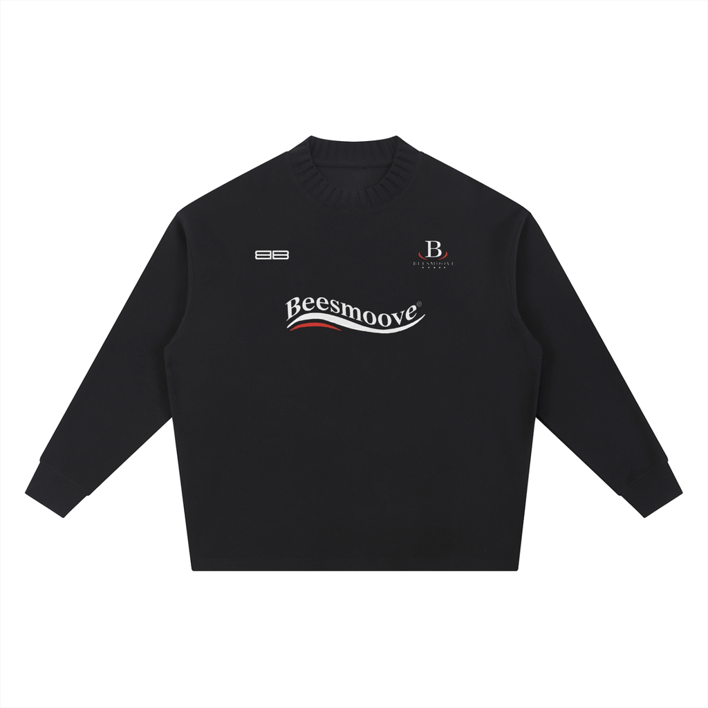 Beesmoove Driftwear Knitted Round Neck Oversize Sweatshirt - Beesmoove