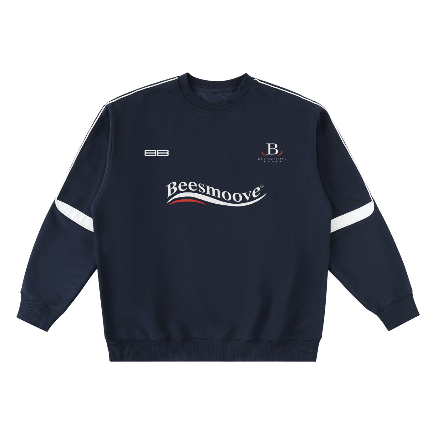 Beesmoove Driftwear Oversized Crewneck Taped Sweatshirt - Beesmoove