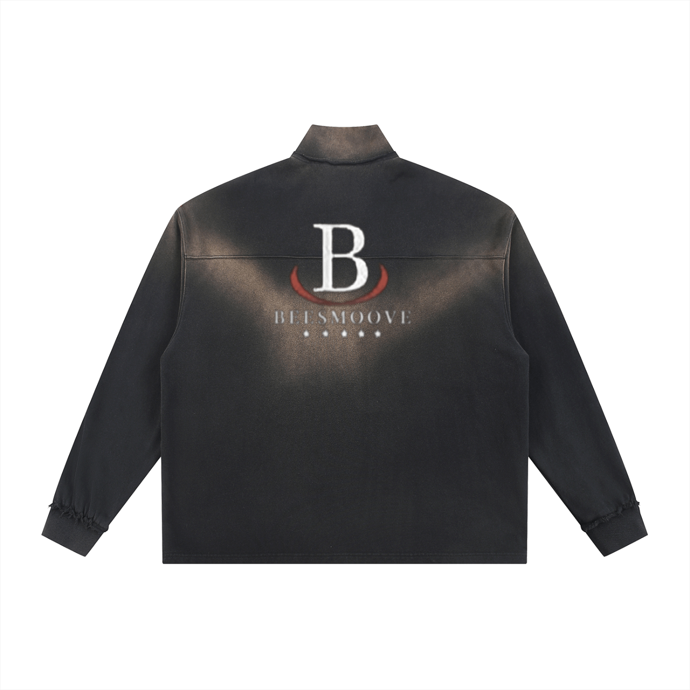 Beesmoove Driftwear Sun Fade Raw Edge Quarter - Zip Sweatshirt - Beesmoove