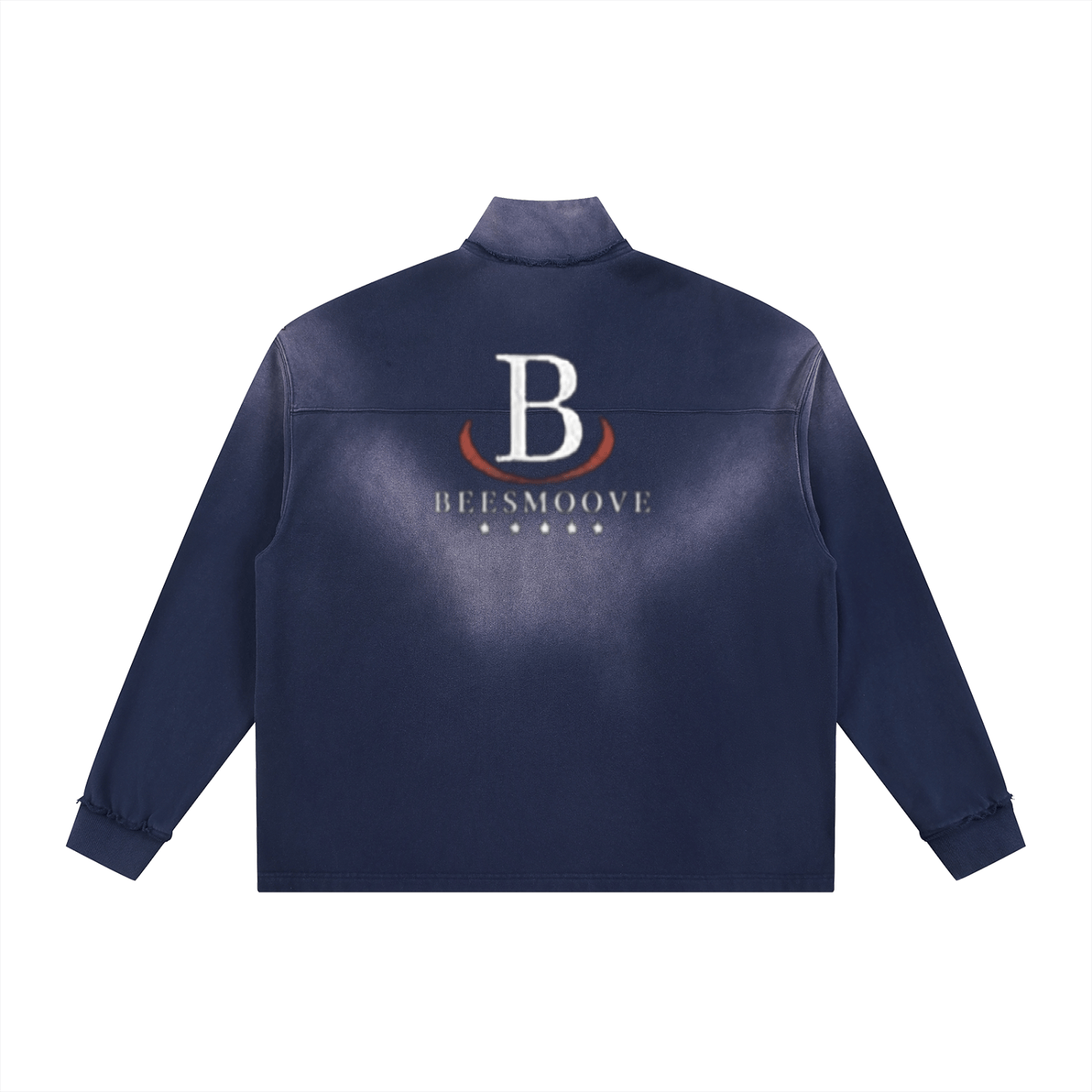 Beesmoove Driftwear Sun Fade Raw Edge Quarter - Zip Sweatshirt - Beesmoove