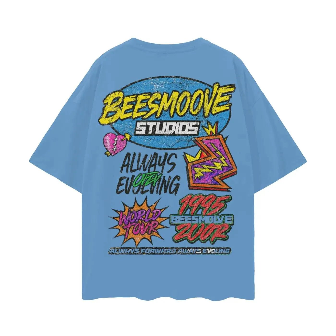 BEESMOOVE: Evolution Over Everything Oversize Deep Drop Shoulder Tee - Beesmoove