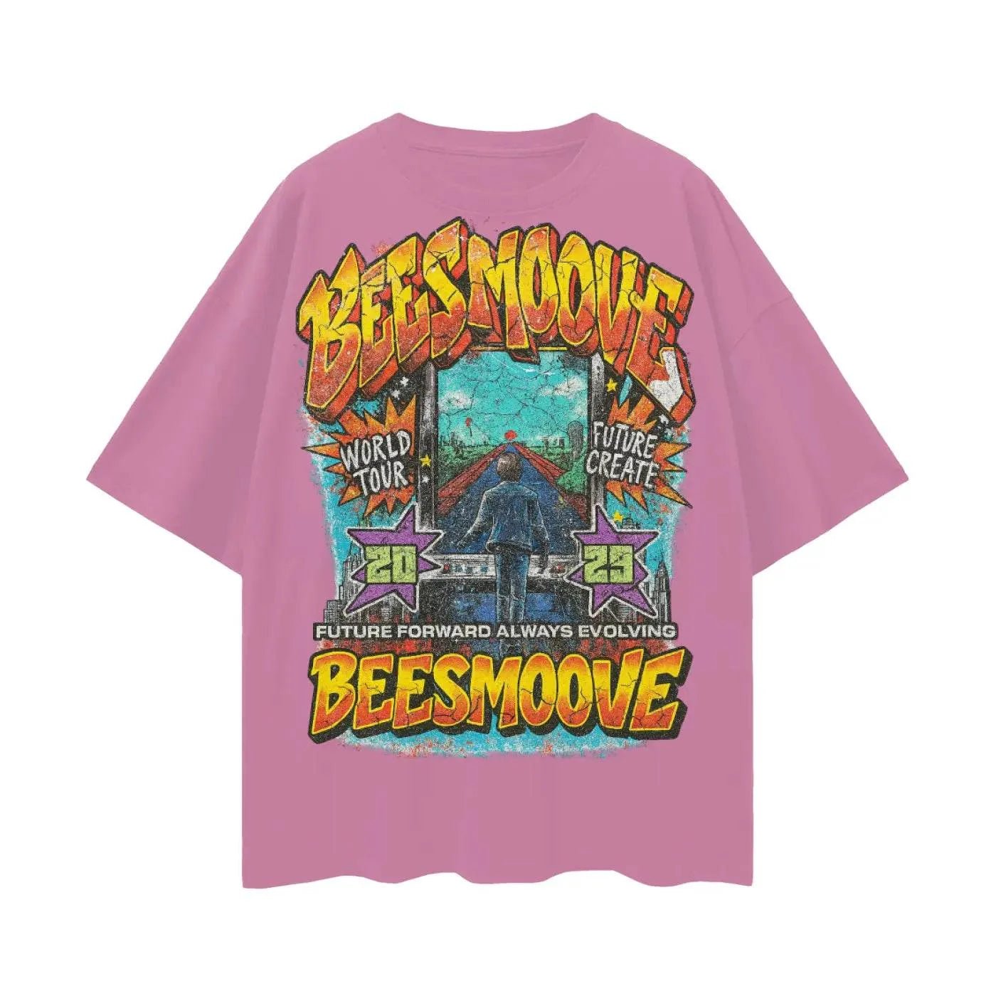 BEESMOOVE: Evolution Over Everything Oversize Deep Drop Shoulder Tee - Beesmoove