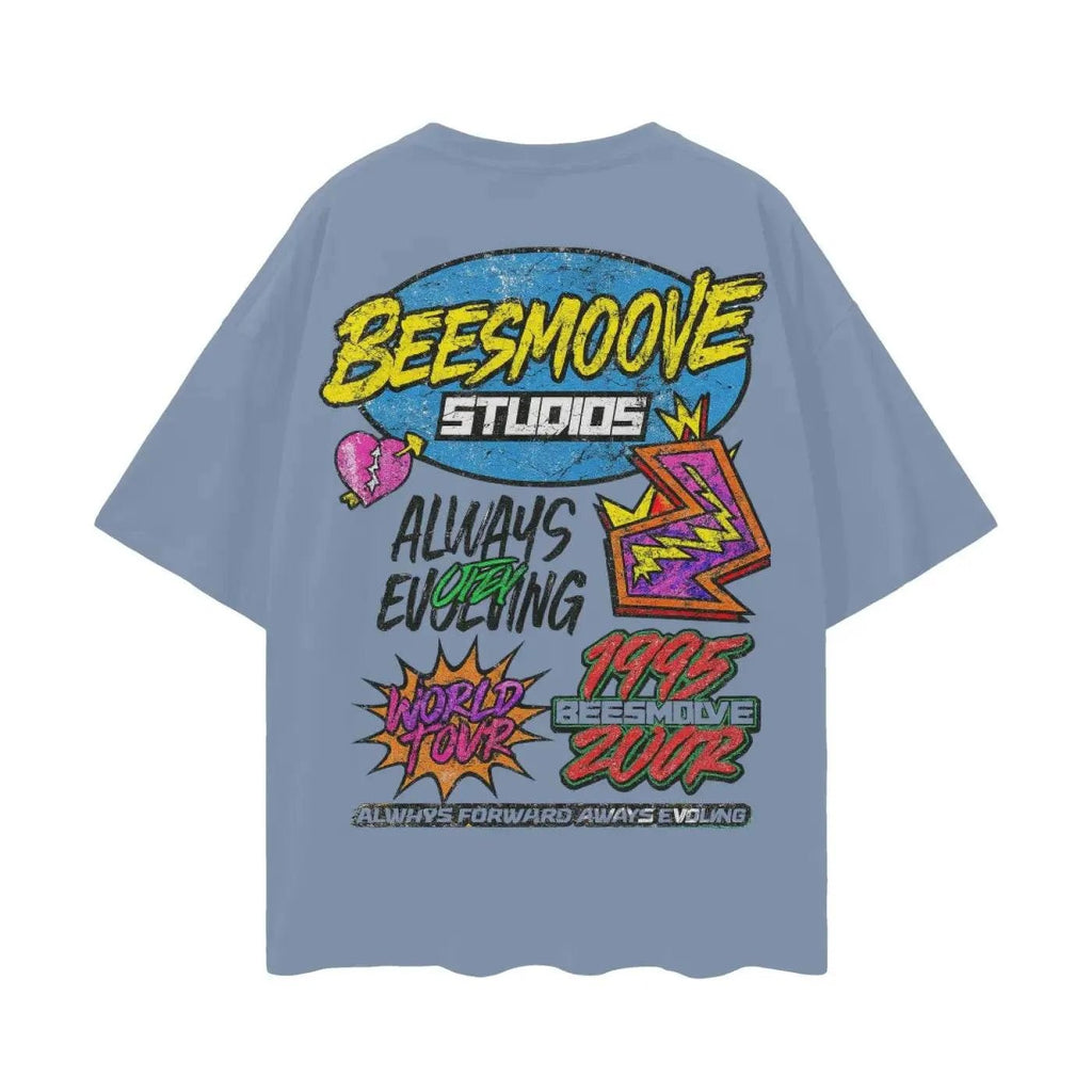 BEESMOOVE: Evolution Over Everything Oversize Deep Drop Shoulder Tee - Beesmoove