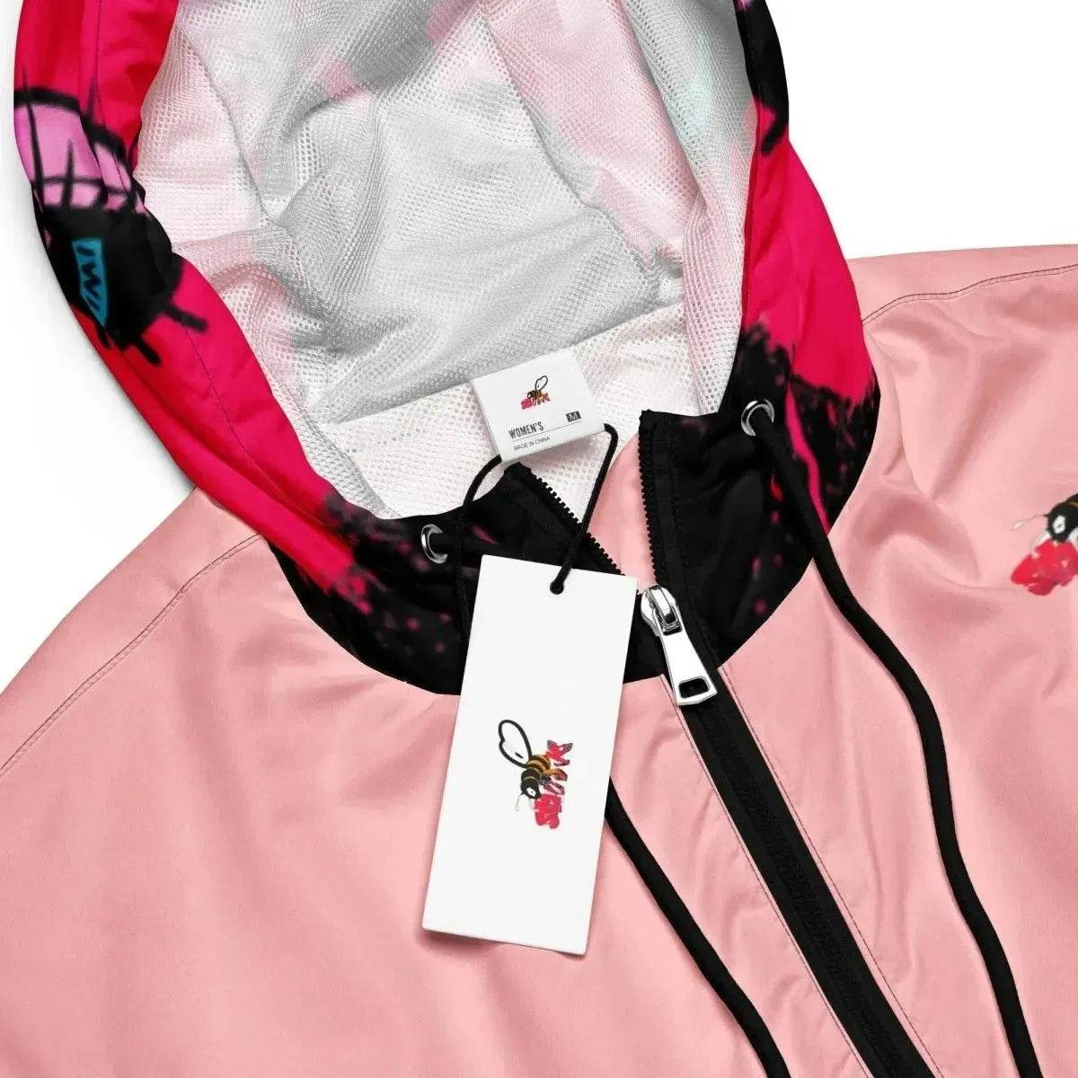 Beesmoove eye catcher pink Women’s cropped windbreaker - Beesmoove 
