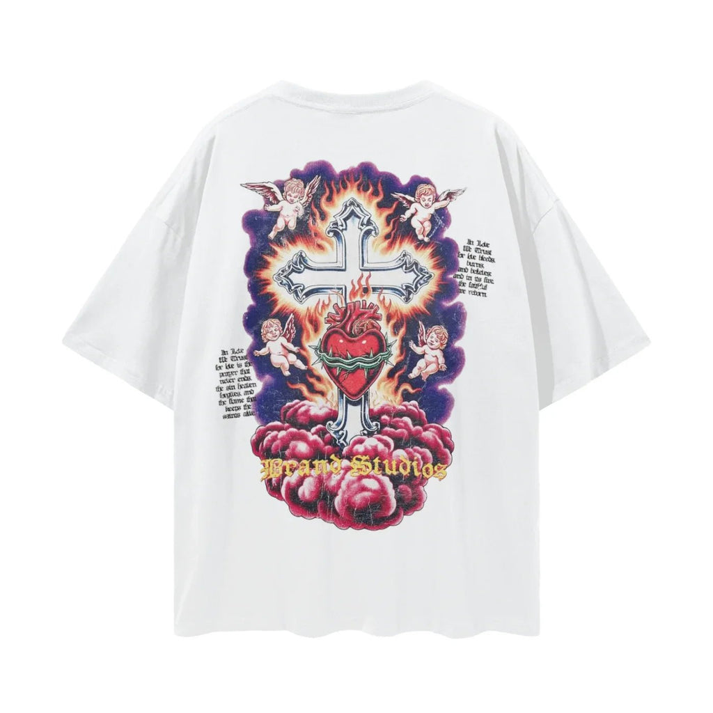 BEESMOOVE Faith Over Fame Loose Drop Shoulder T-Shirt - Beesmoove