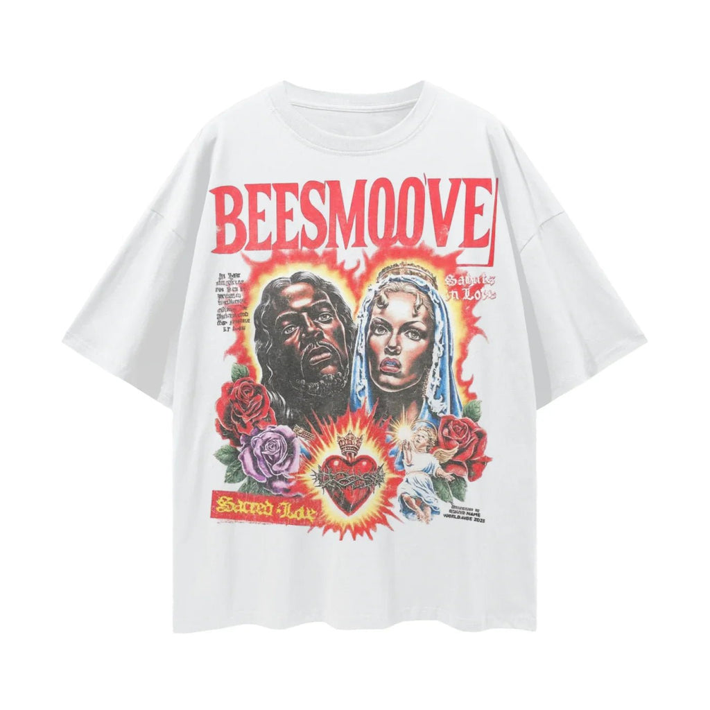 BEESMOOVE Faith Over Fame Loose Drop Shoulder T-Shirt - Beesmoove