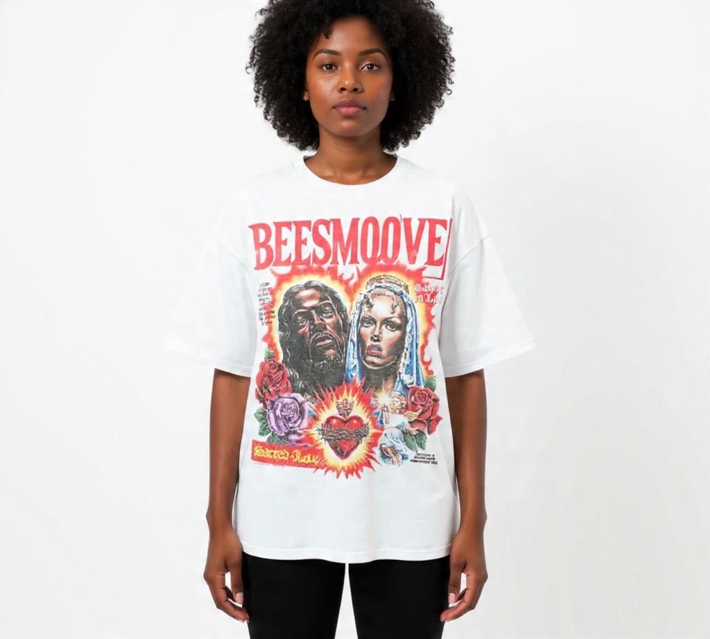 BEESMOOVE Faith Over Fame Loose Drop Shoulder T-Shirt - Beesmoove