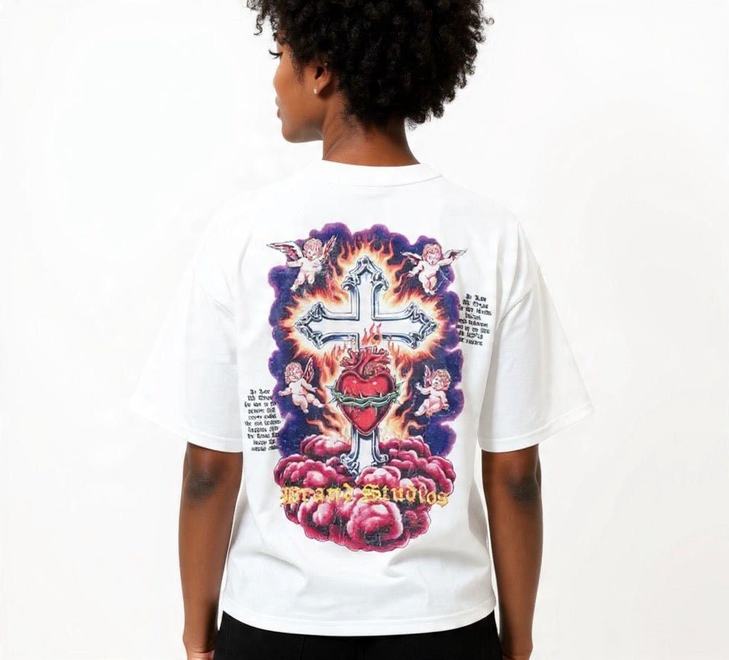 BEESMOOVE Faith Over Fame Loose Drop Shoulder T-Shirt - Beesmoove