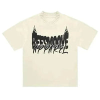 BEESMOOVE Flame Apparel Heavyweight Knitted Round Neck T-Shirt - Beesmoove 