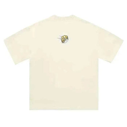 BEESMOOVE Flame Apparel Heavyweight Knitted Round Neck T-Shirt - Beesmoove 