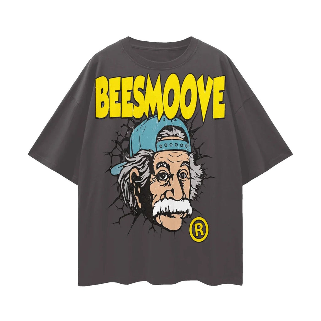 BEESMOOVE Genius Wave Oversize Deep Drop Shoulder Tee - Beesmoove
