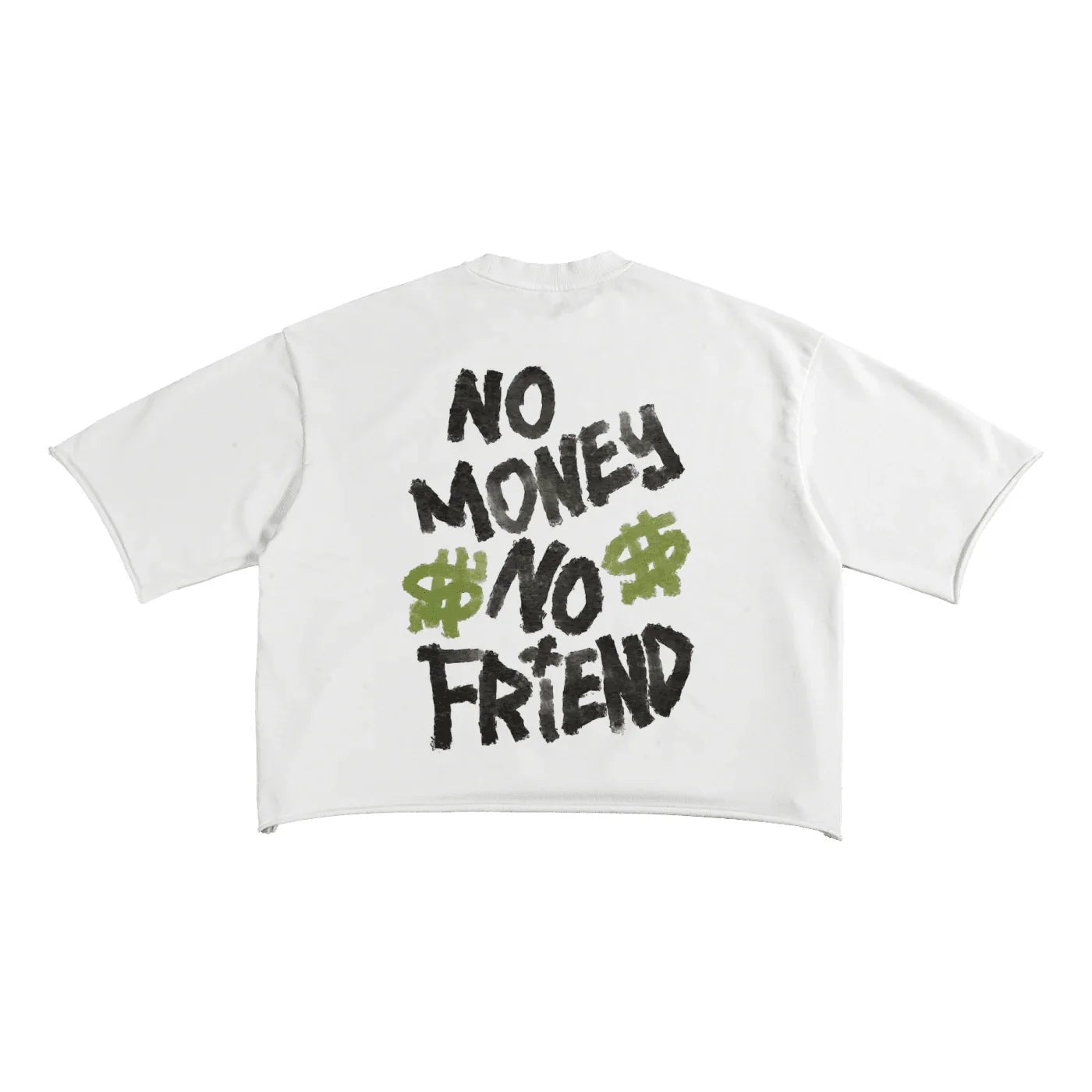 BEESMOOVE Get rich or die trying French Terry Raw Edge T-Shirt - Beesmoove