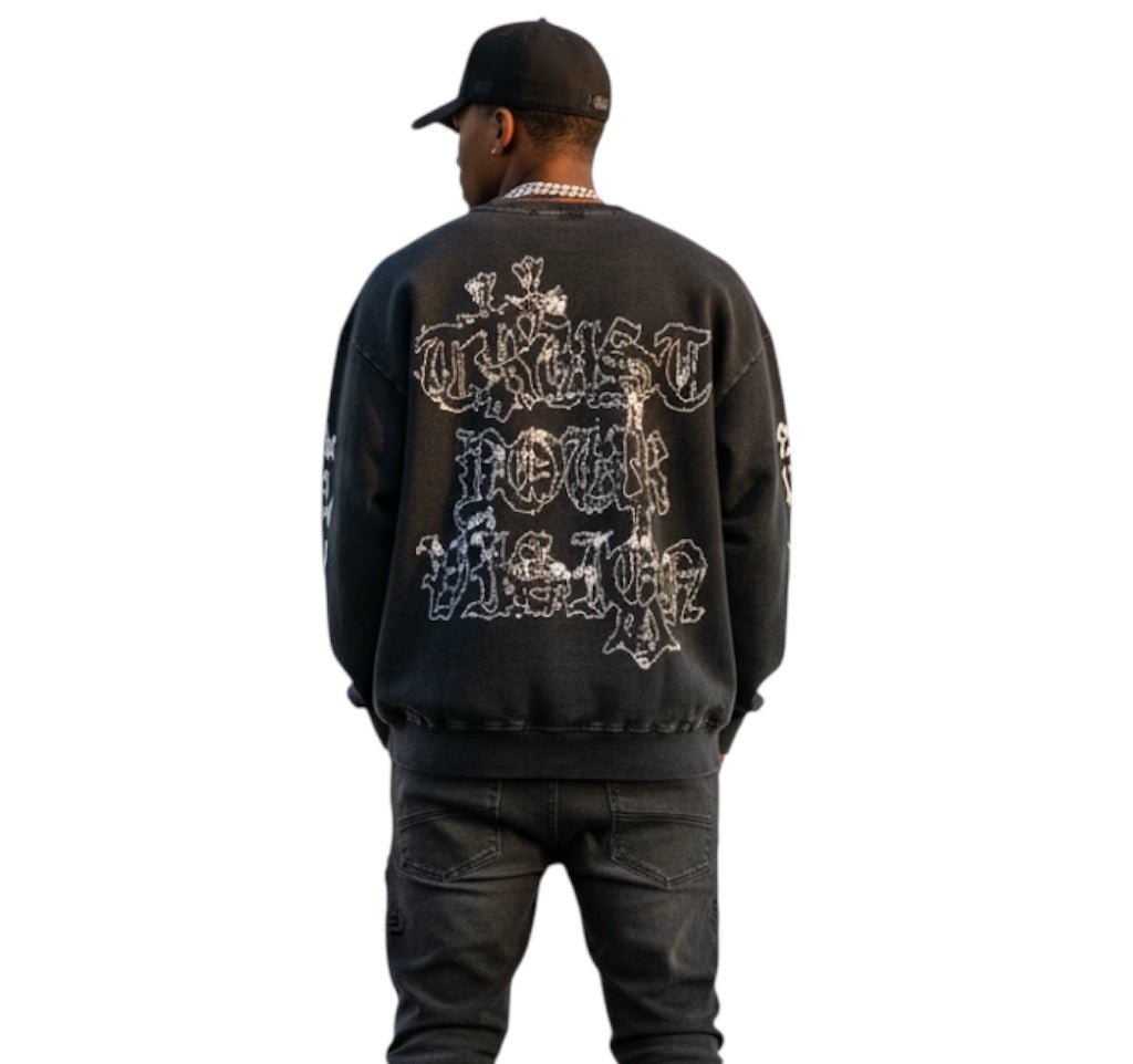 BEESMOOVE Gospel of the vision™ Washed Oversized Sweatshirt - Beesmoove