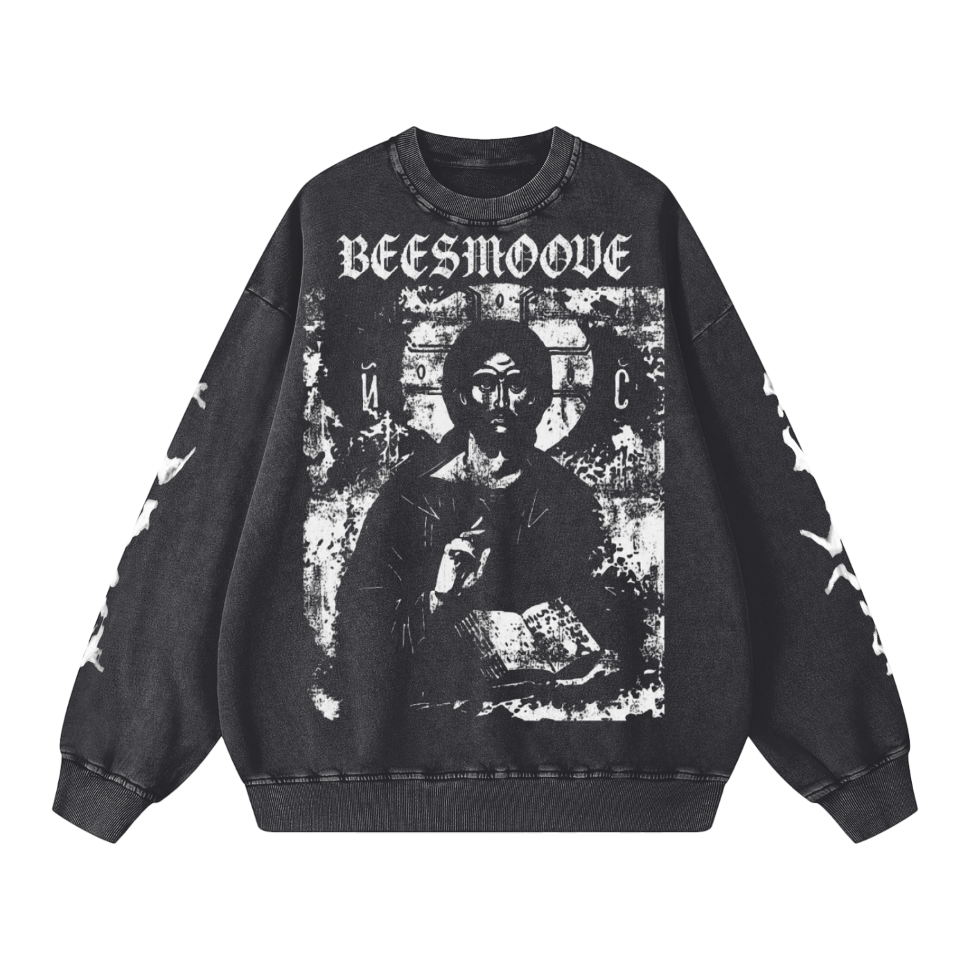 BEESMOOVE Gospel of the vision™ Washed Oversized Sweatshirt - Beesmoove