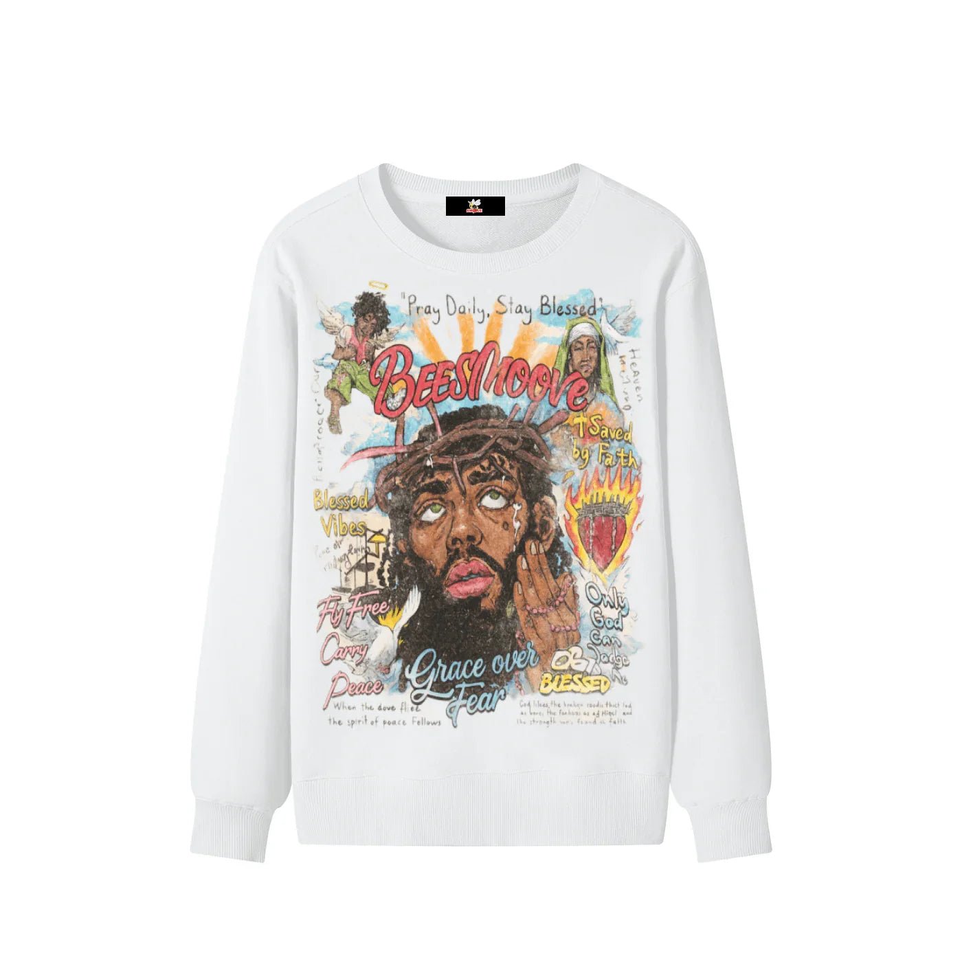 BEESMOOVE Grace Over Fear Classic Cotton Sweater - Beesmoove