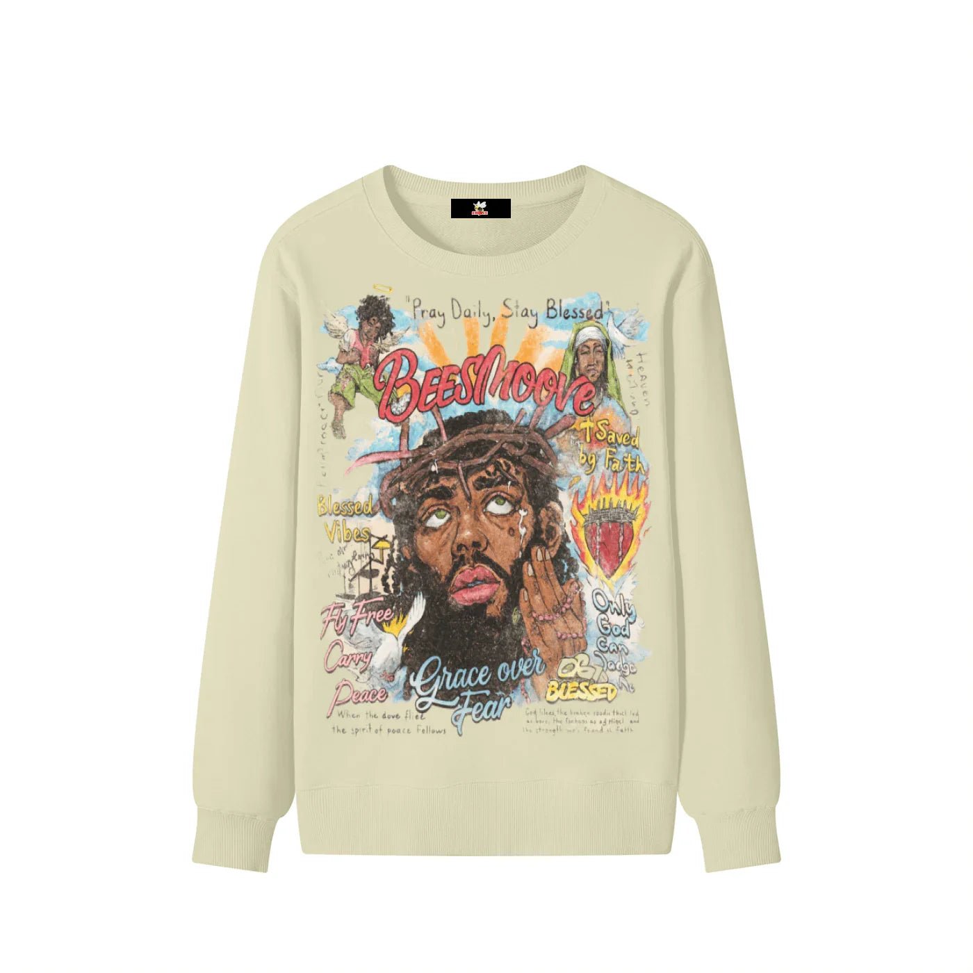 BEESMOOVE Grace Over Fear Classic Cotton Sweater - Beesmoove