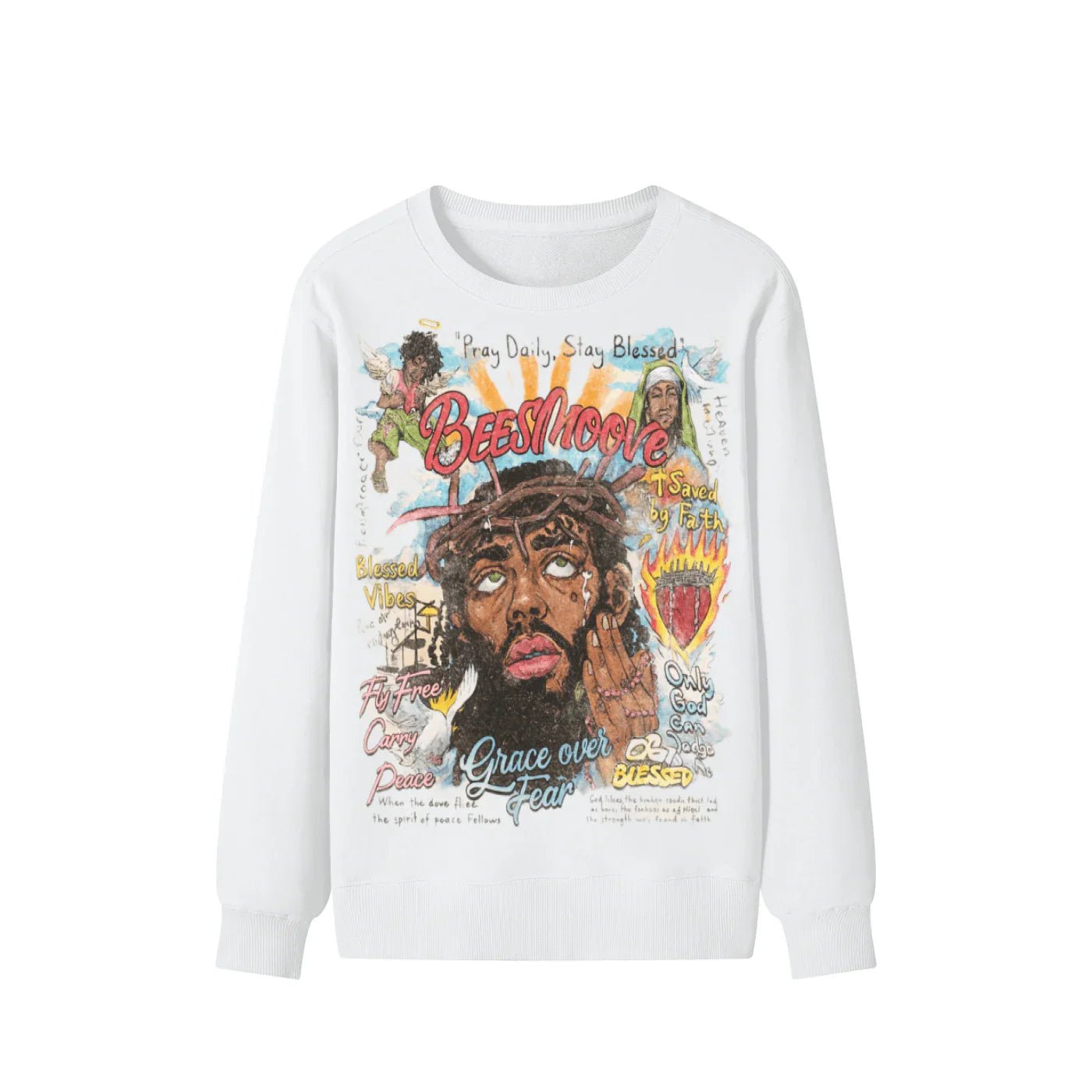 BEESMOOVE Grace Over Fear Classic Cotton Sweater - Beesmoove