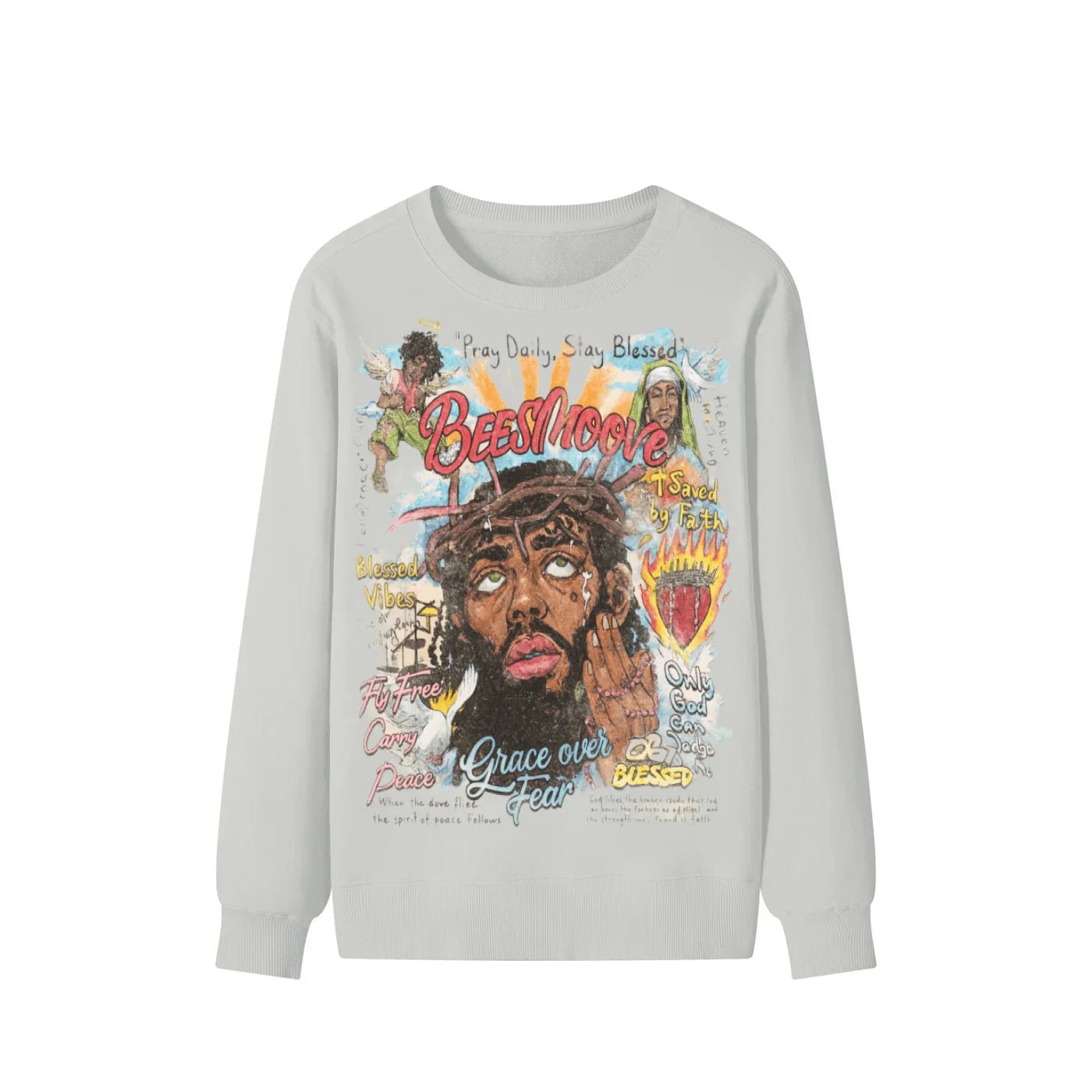 BEESMOOVE Grace Over Fear Classic Cotton Sweater - Beesmoove