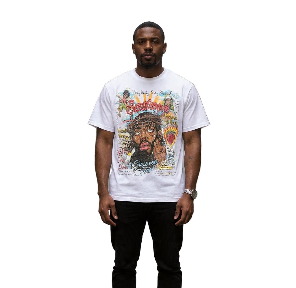 BEESMOOVE Grace Over Fear Seamless Cotton T-Shirt - Beesmoove