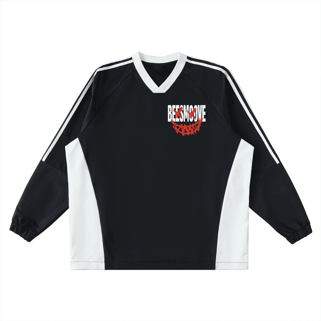 BEESMOOVE GrindFace Chicago V - Neck Long - Sleeve T-Shirt - Beesmoove
