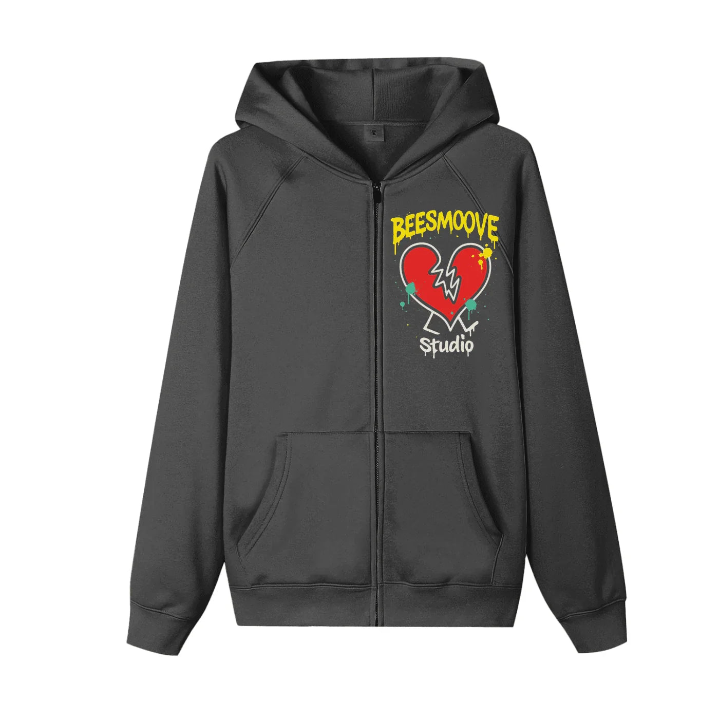 BEESMOOVE Heartbreak Hijack Zip - up Fleece Hoodie - Beesmoove