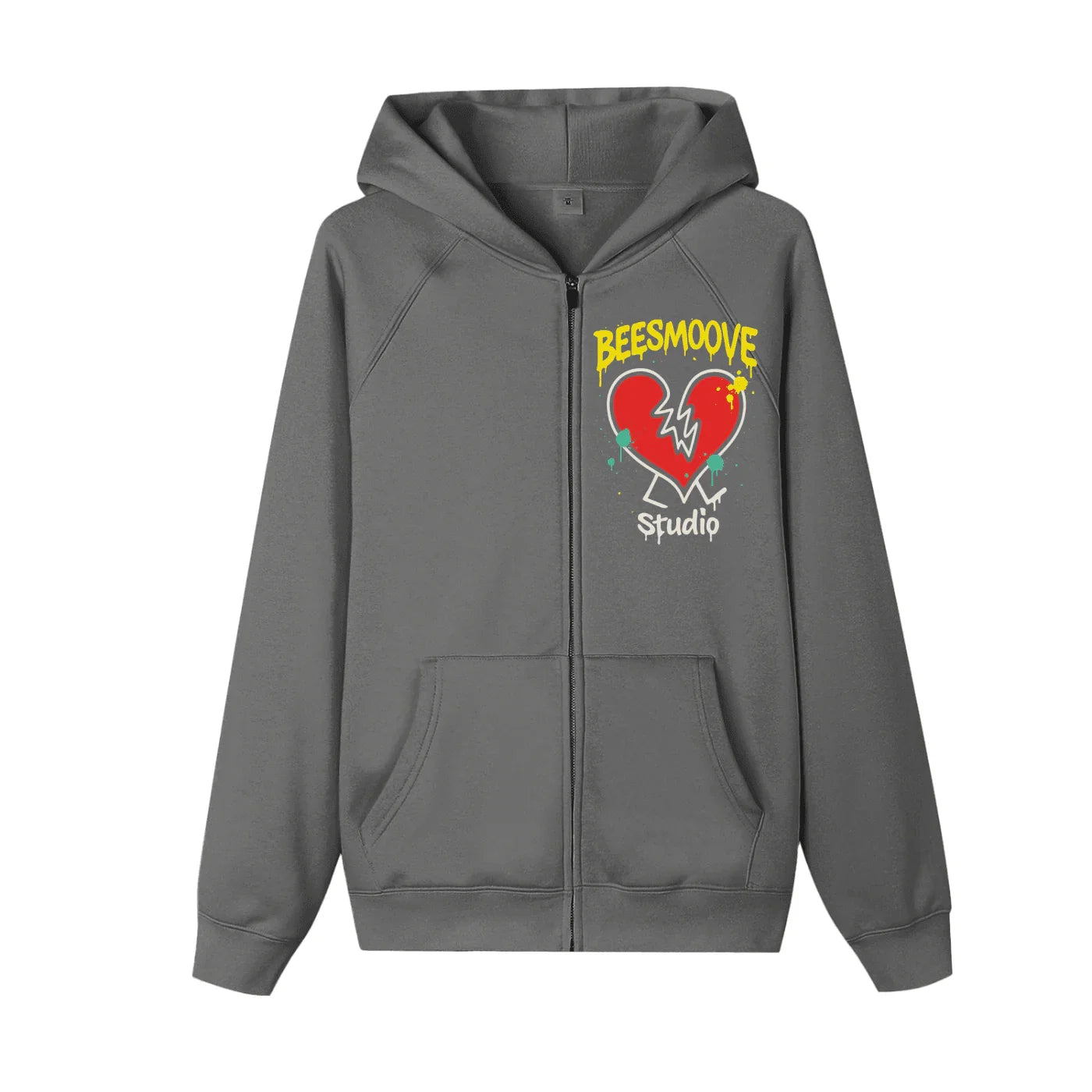 BEESMOOVE Heartbreak Hijack Zip - up Fleece Hoodie - Beesmoove