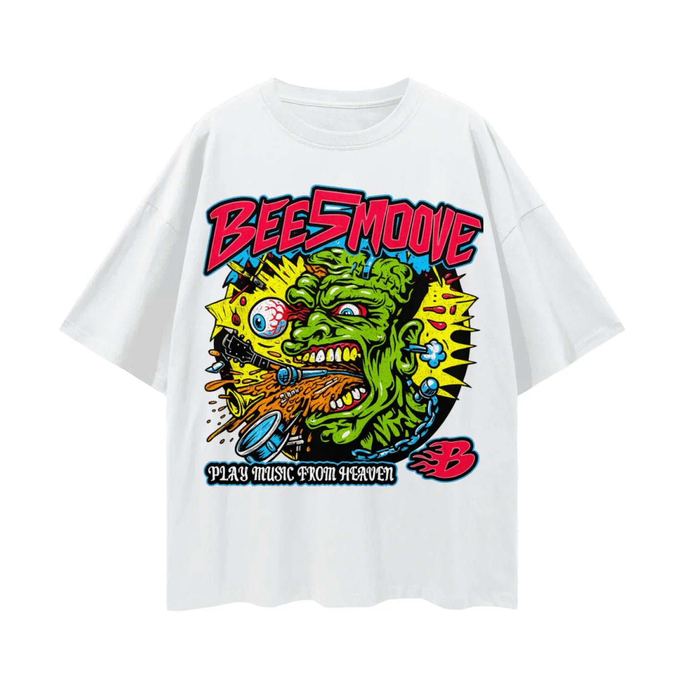 BEESMOOVE HEATCHECK TOUR Oversize Deep Drop Shoulder Tee - Beesmoove