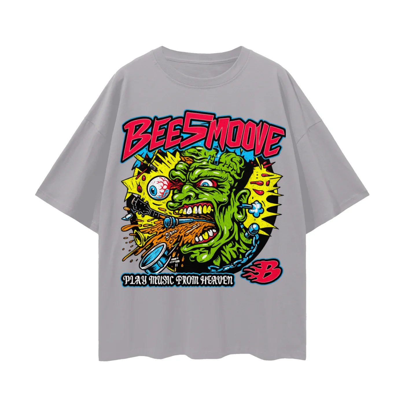 BEESMOOVE HEATCHECK TOUR Oversize Deep Drop Shoulder Tee - Beesmoove