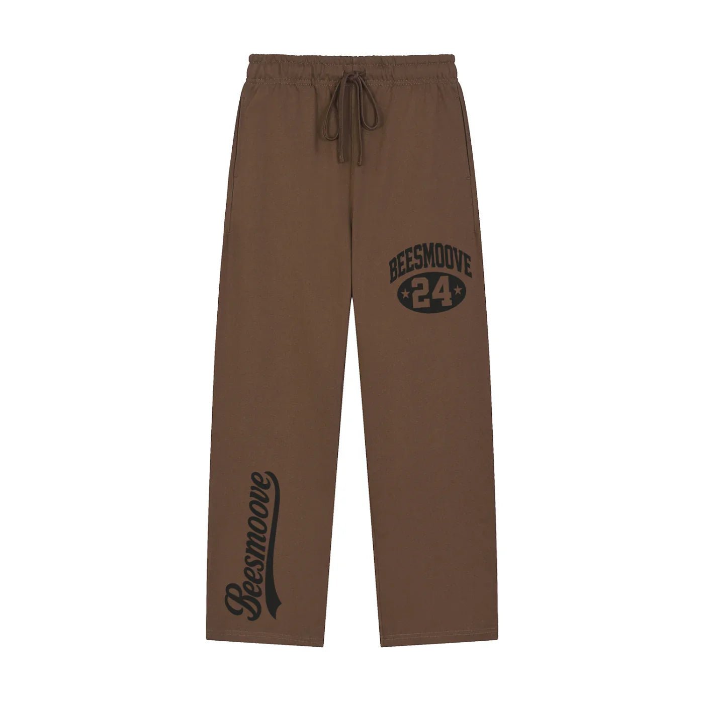 BEESMOOVE Heritage Mark Black Straight - Leg Sweatpants - Beesmoove