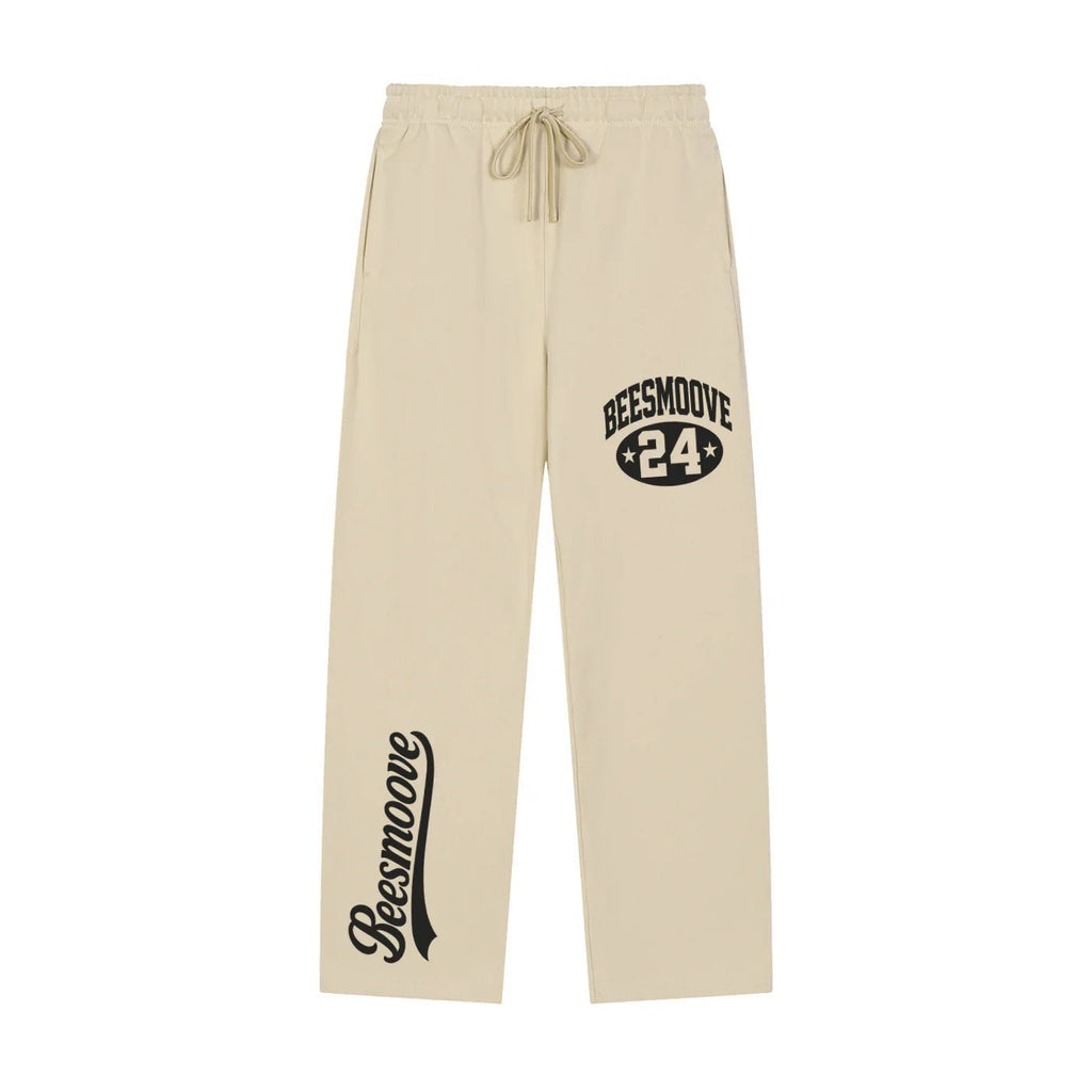 BEESMOOVE Heritage Mark Black Straight - Leg Sweatpants - Beesmoove