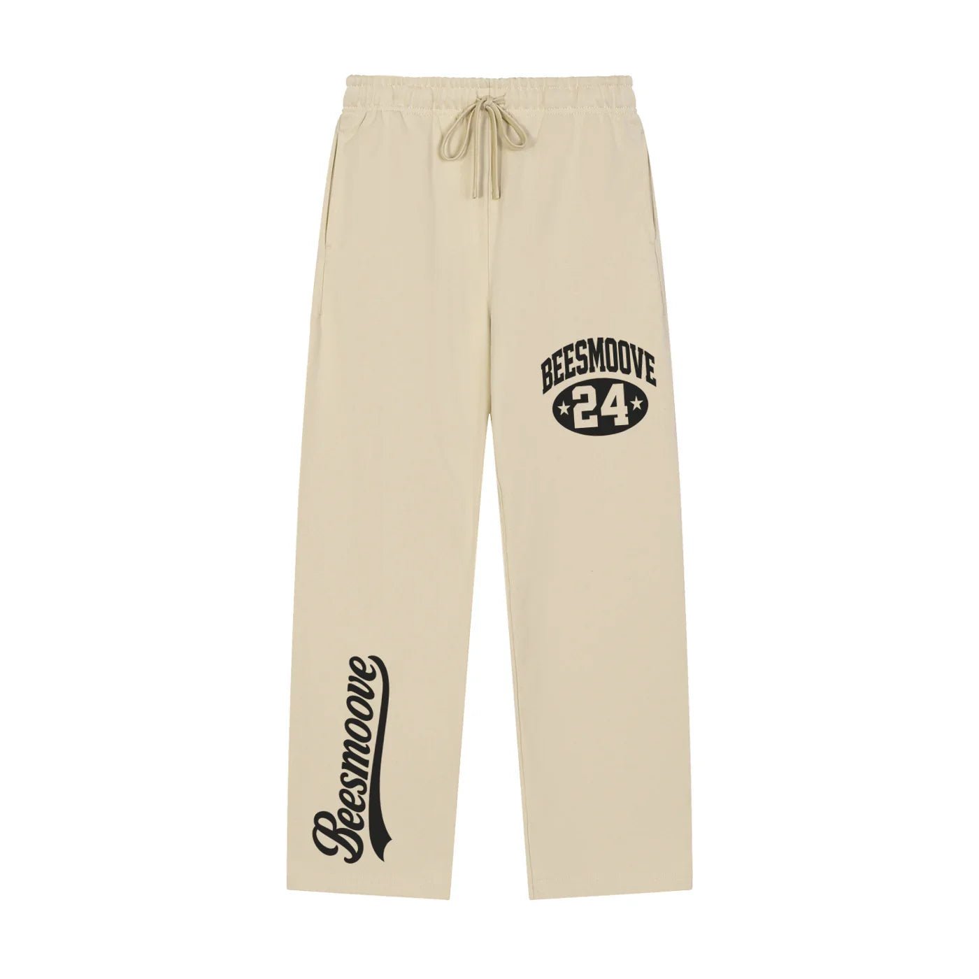 BEESMOOVE Heritage Mark Black Straight - Leg Sweatpants - Beesmoove