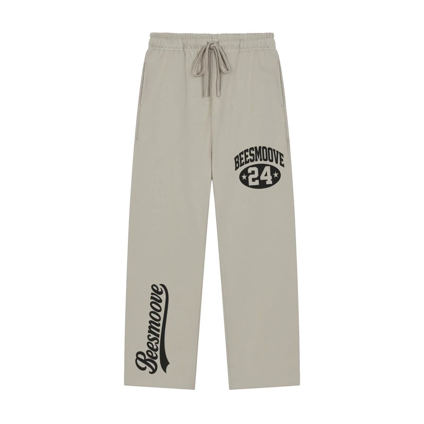 BEESMOOVE Heritage Mark Black Straight - Leg Sweatpants - Beesmoove
