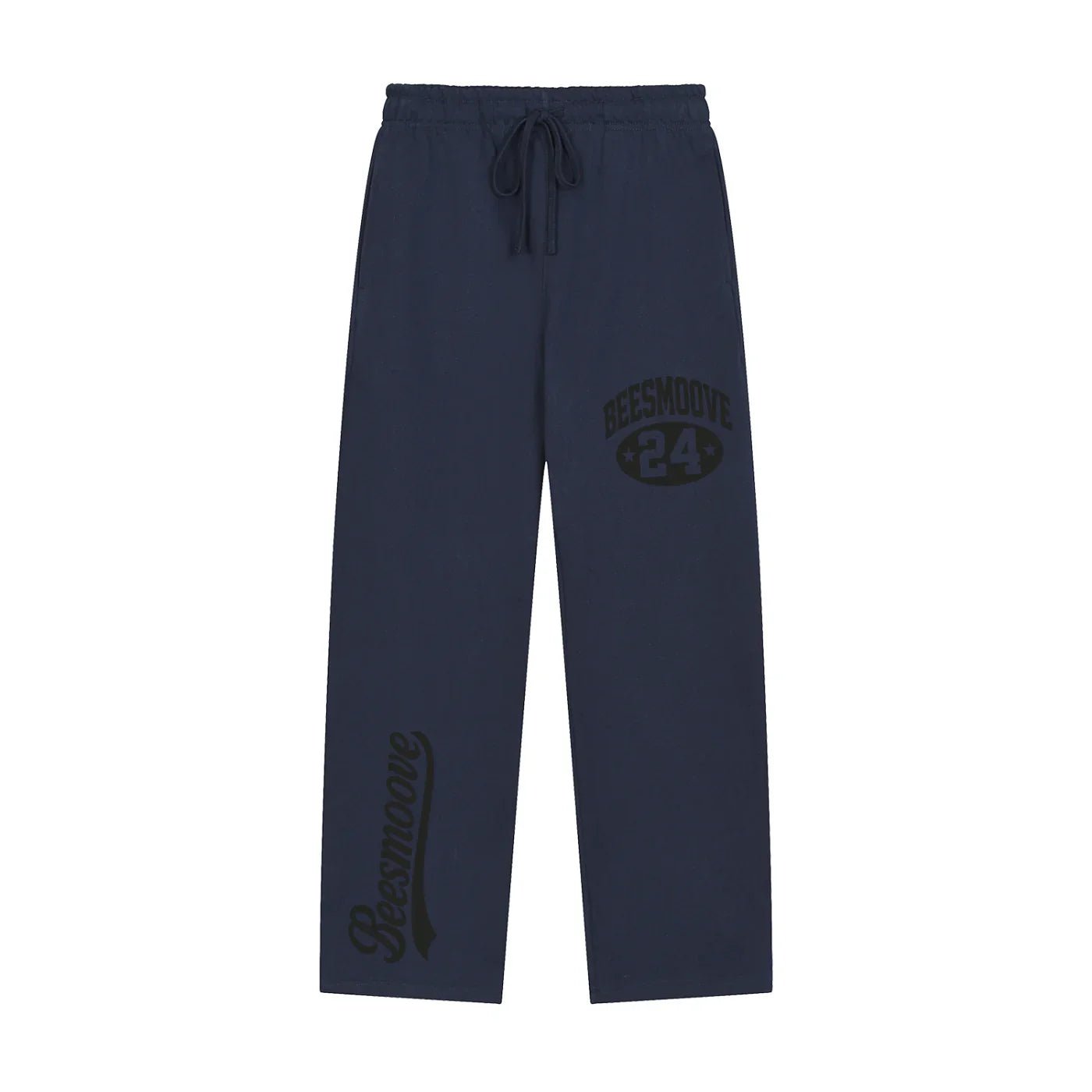 BEESMOOVE Heritage Mark Black Straight - Leg Sweatpants - Beesmoove