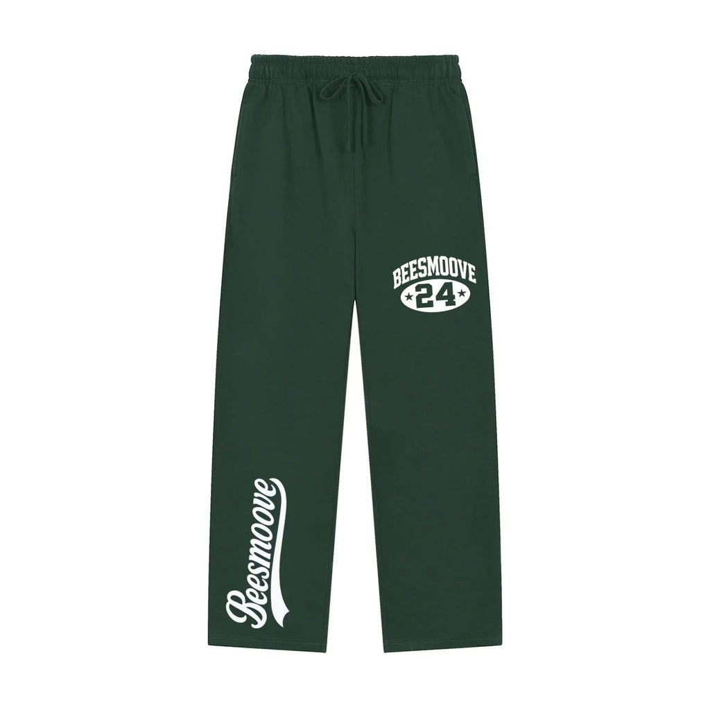BEESMOOVE Heritage Mark white Straight - Leg Sweatpants - Beesmoove