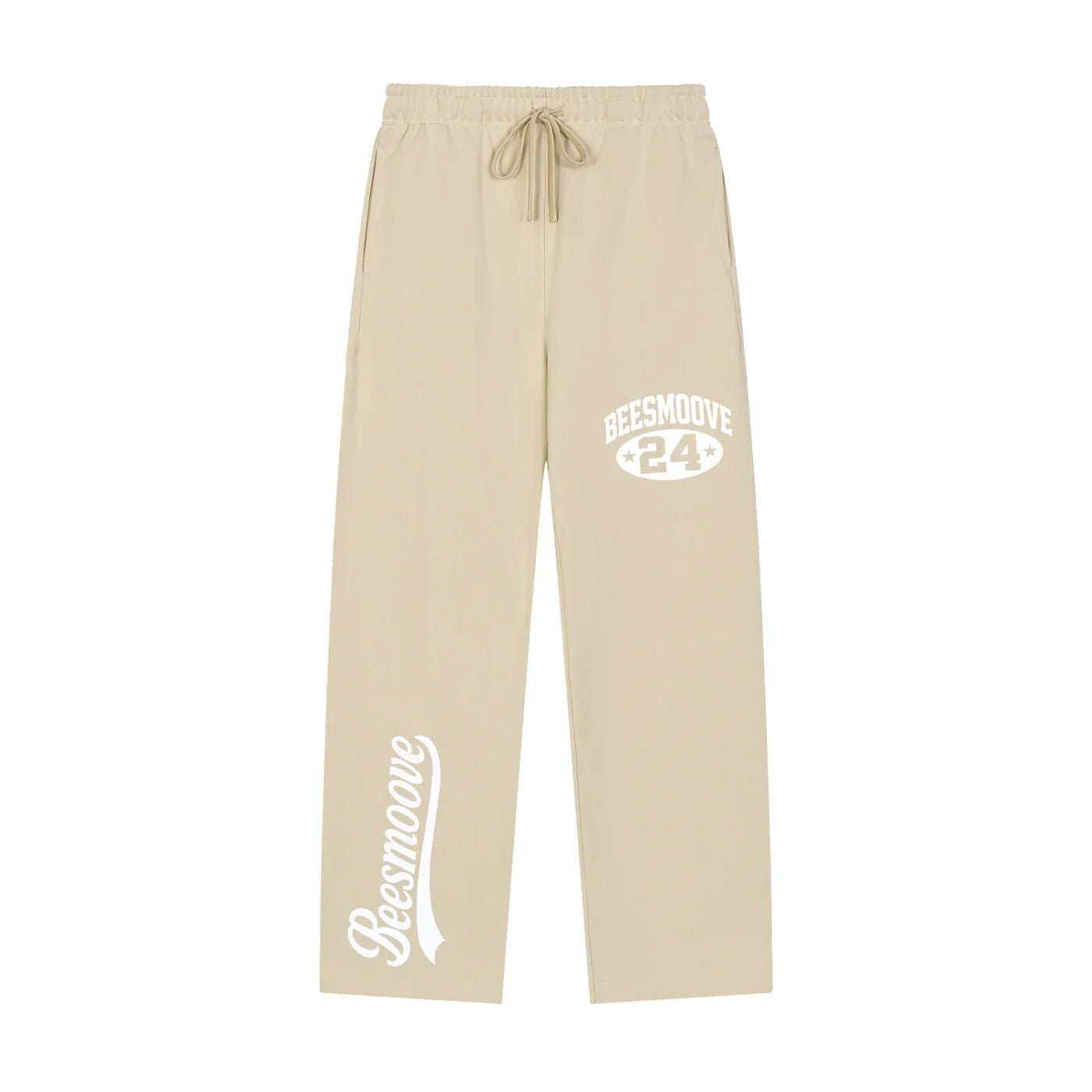 BEESMOOVE Heritage Mark white Straight - Leg Sweatpants - Beesmoove