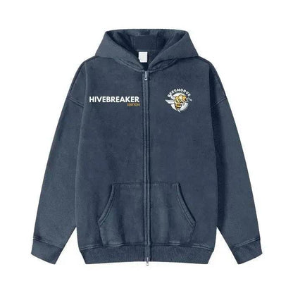 Beesmoove Hivebreaker Edition Prime Acid Washed Zip Hoodie Jacket - Beesmoove 