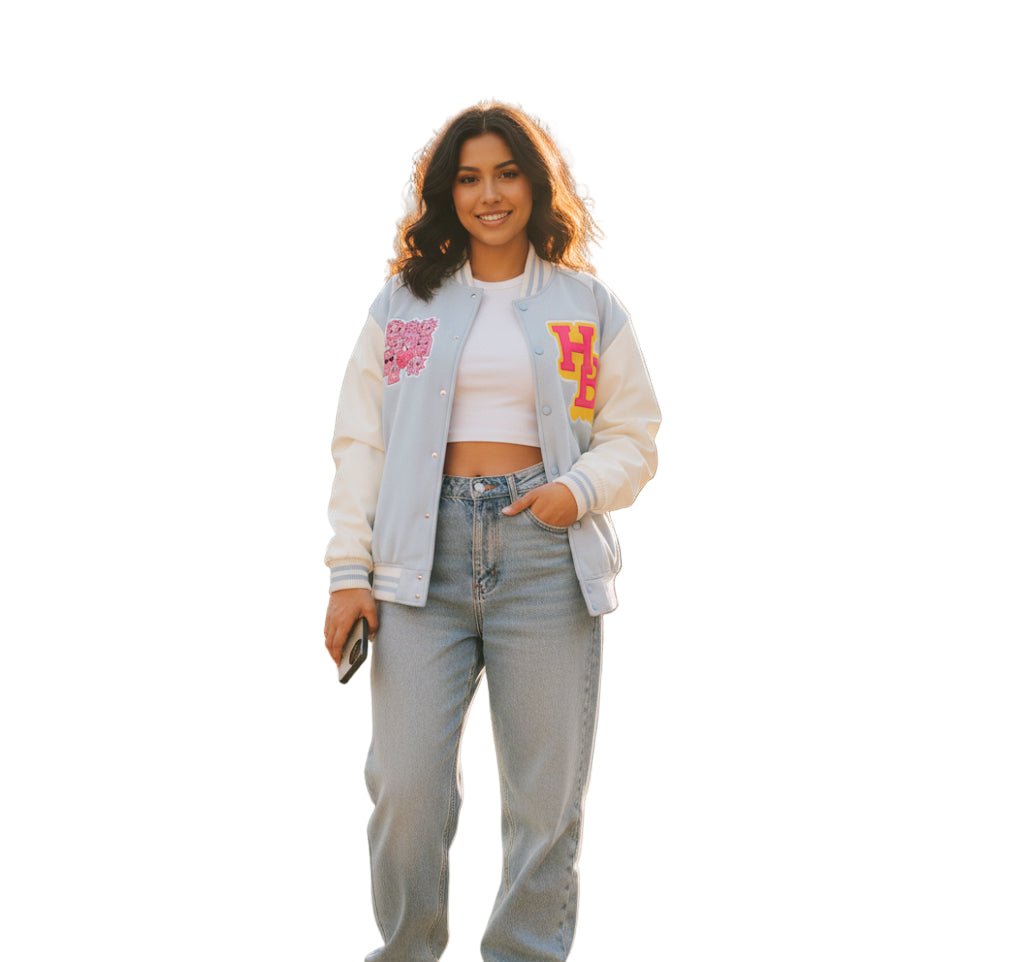 BEESMOOVE HIVEBREAKER Sun Lords Pink Edition Sleeve Varsity Jacket - Beesmoove