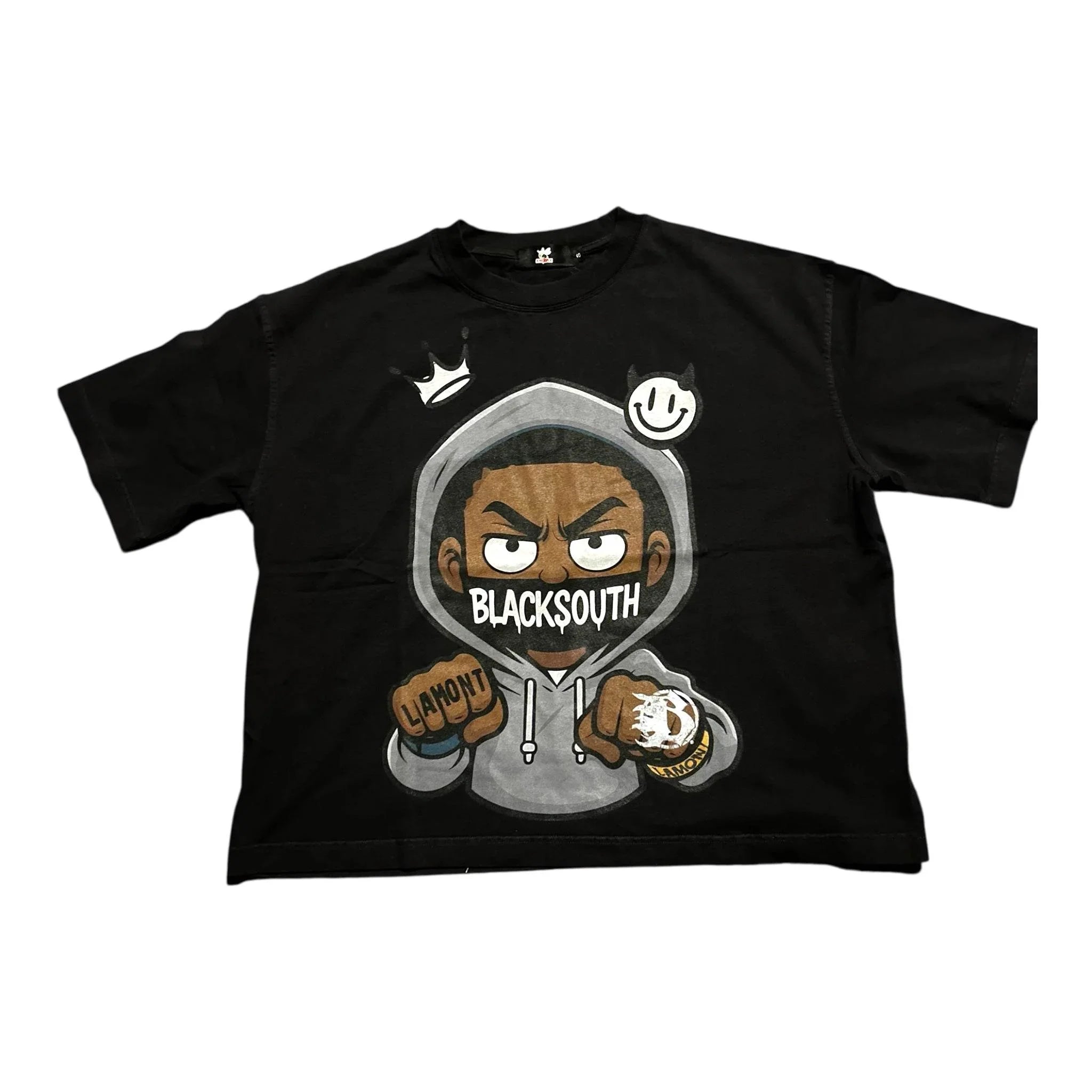 BEESMOOVE Hood Rich Lamont Washed Boxy T-Shirt - Beesmoove